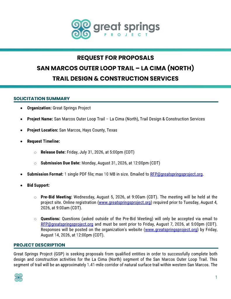 San Marcos Outer Loop La Cima North RFP page 1